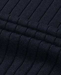 Heren Aurelien Truien*Pullover Rib Zip Polos Ls Donker Blauw