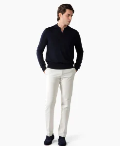 Heren Aurelien Truien*Pullover Buttonless Polo L Donker Blauw