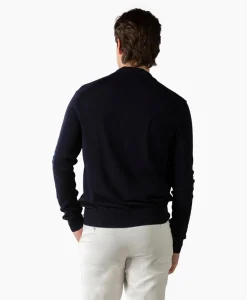 Heren Aurelien Truien*Pullover Buttonless Polo L Donker Blauw