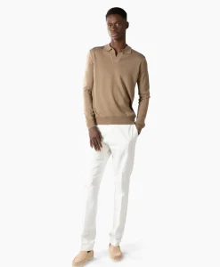 Heren Aurelien Truien*Pullover Buttonless Polo L Taupe