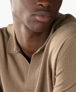 Heren Aurelien Truien*Pullover Buttonless Polo L Taupe