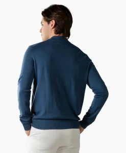 Heren Aurelien Truien*Pullover Buttonless Polo L Blauw
