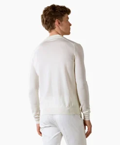 Heren Aurelien Truien*Pullover Rib Zip Polos Ls Ivoor / Naturel