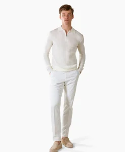 Heren Aurelien Truien*Pullover Rib Zip Polos Ls Ivoor / Naturel