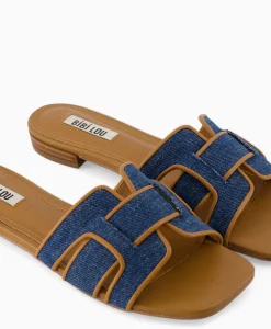 Dames Bibi Lou Sandalen*Sandaal Zonder Hak Leather + Linnen Bruin