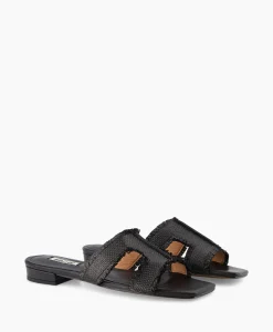 Dames Bibi Lou Sandalen*Sandaal Zonder Hak Rafia Zwart