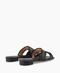 Dames Bibi Lou Sandalen*Sandaal Zonder Hak Rafia Zwart