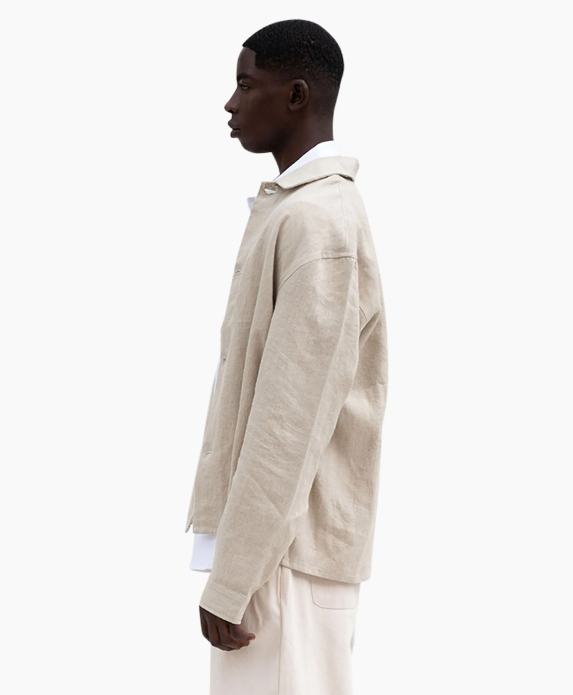 Heren Bram's Fruit Jassen*Bram's Fruit Overshirt Linen Beige