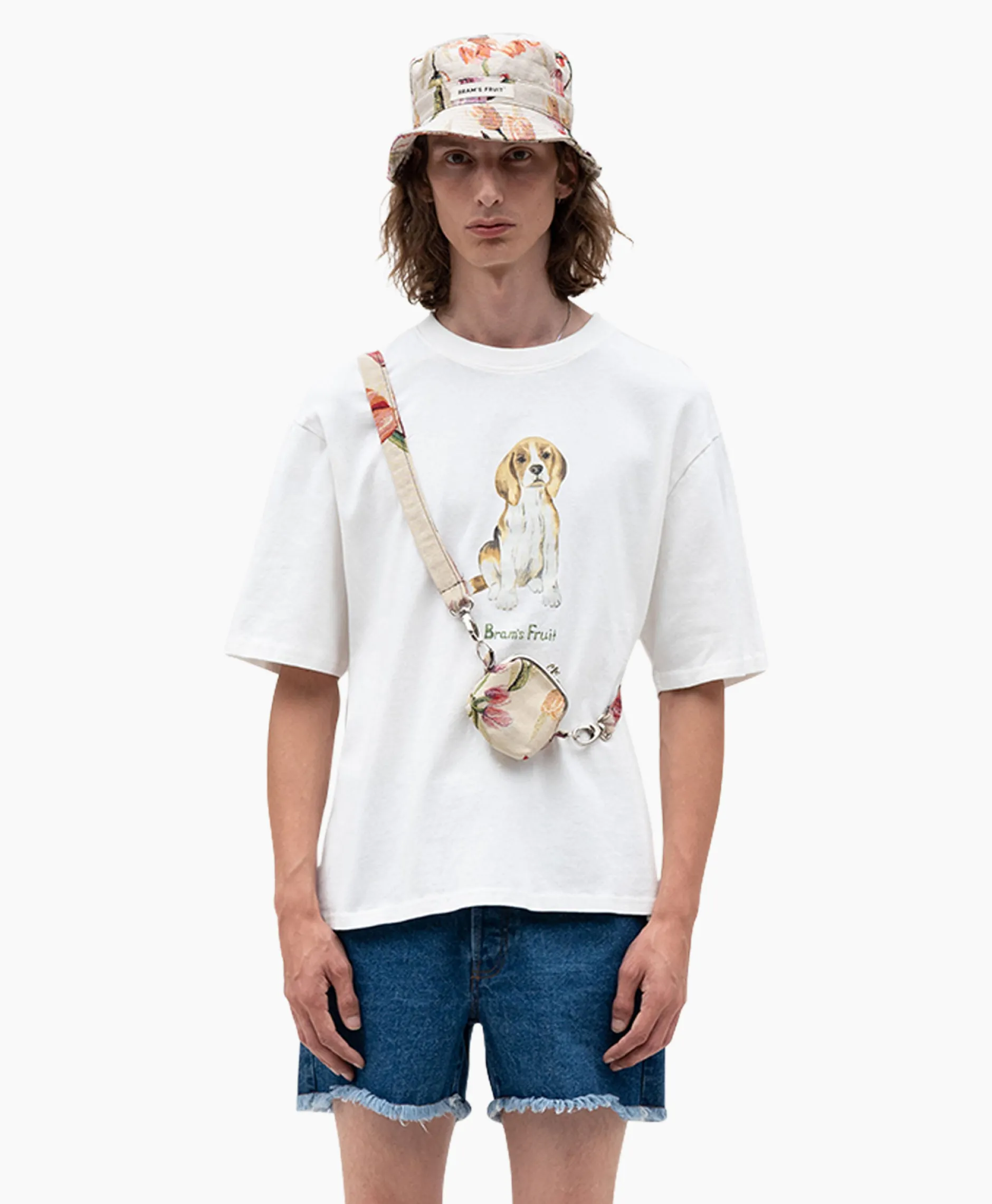 Heren Bram's Fruit T-Shirts*Bram's Fruit T-Shirt Korte Mouw Beagle Aquarel Wit