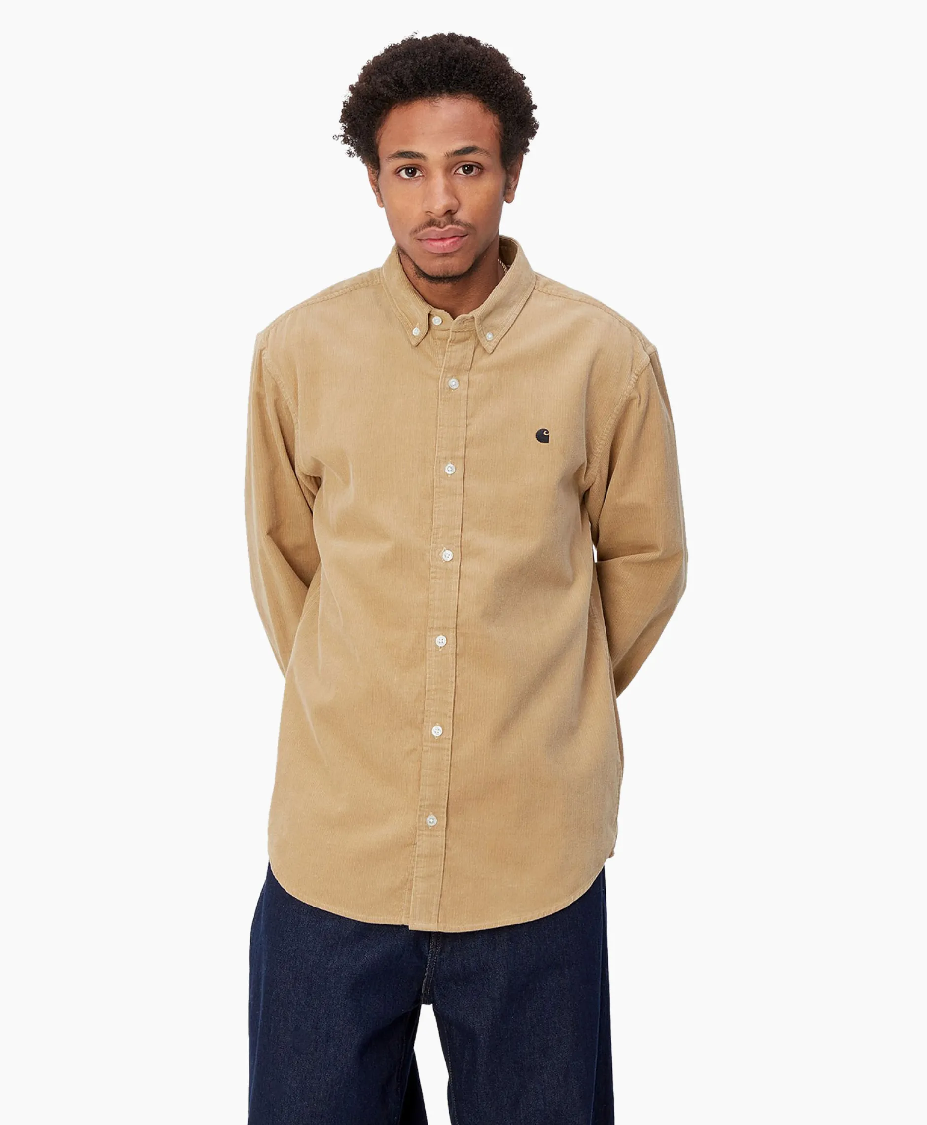 Heren Carhartt Wip Overhemden*Overhemd L/S Madison Fine Cord Beige
