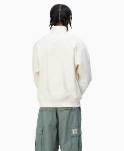 Heren Carhartt Wip Truien*Sweater Half Zip American Script Ecru