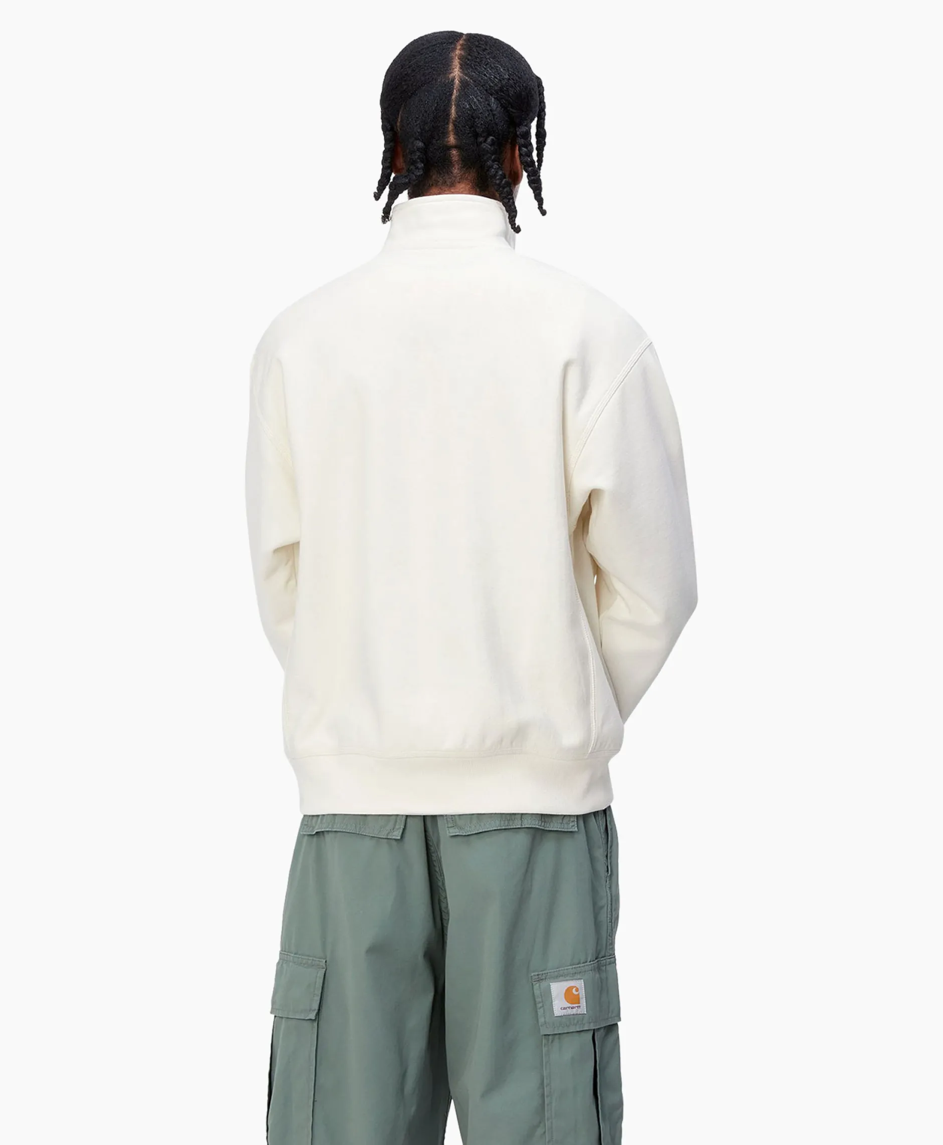 Heren Carhartt Wip Truien*Sweater Half Zip American Script Ecru