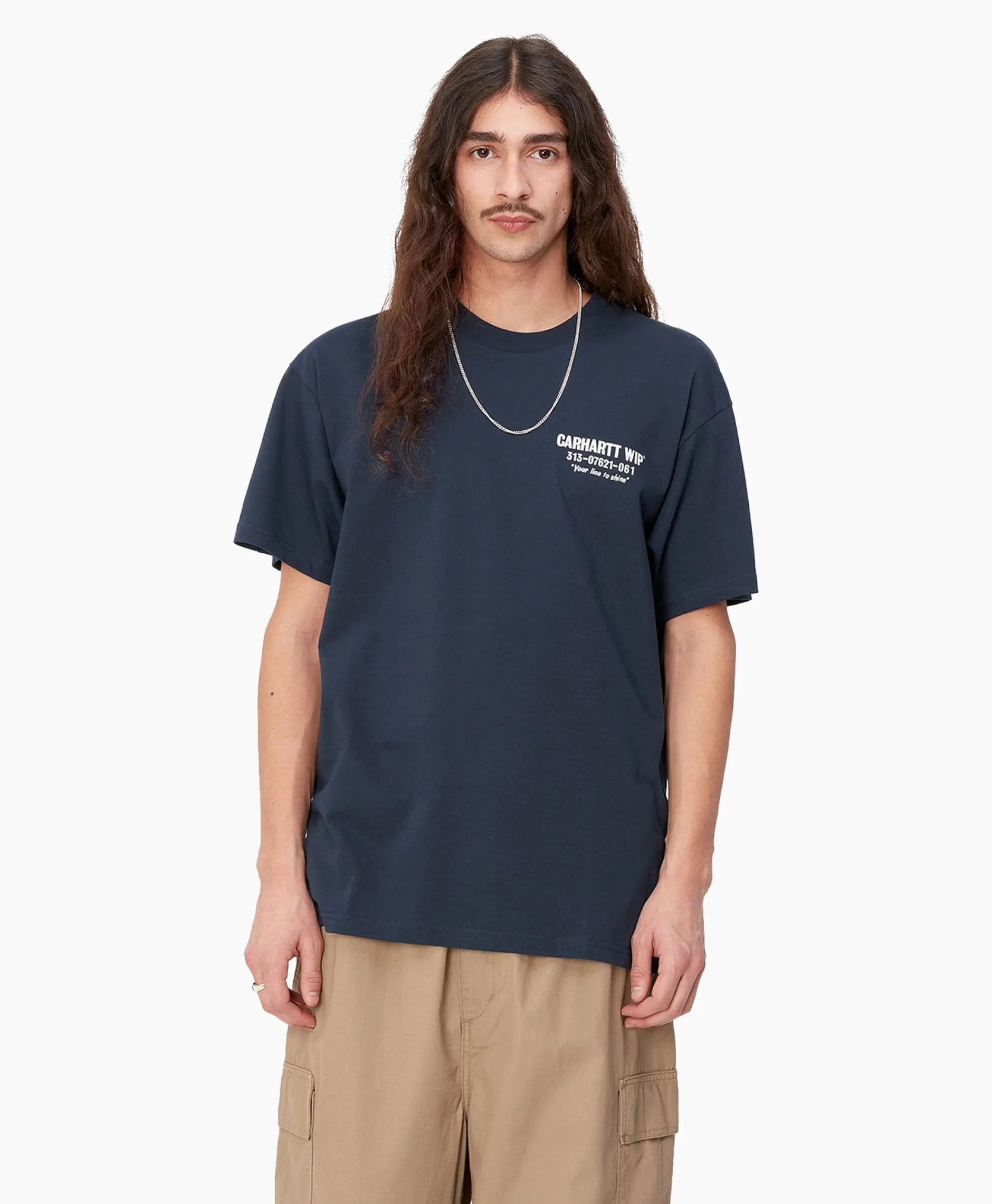 Heren Carhartt Wip T-Shirts*T-Shirt Korte Mouw S/S Less Troubles Blauw