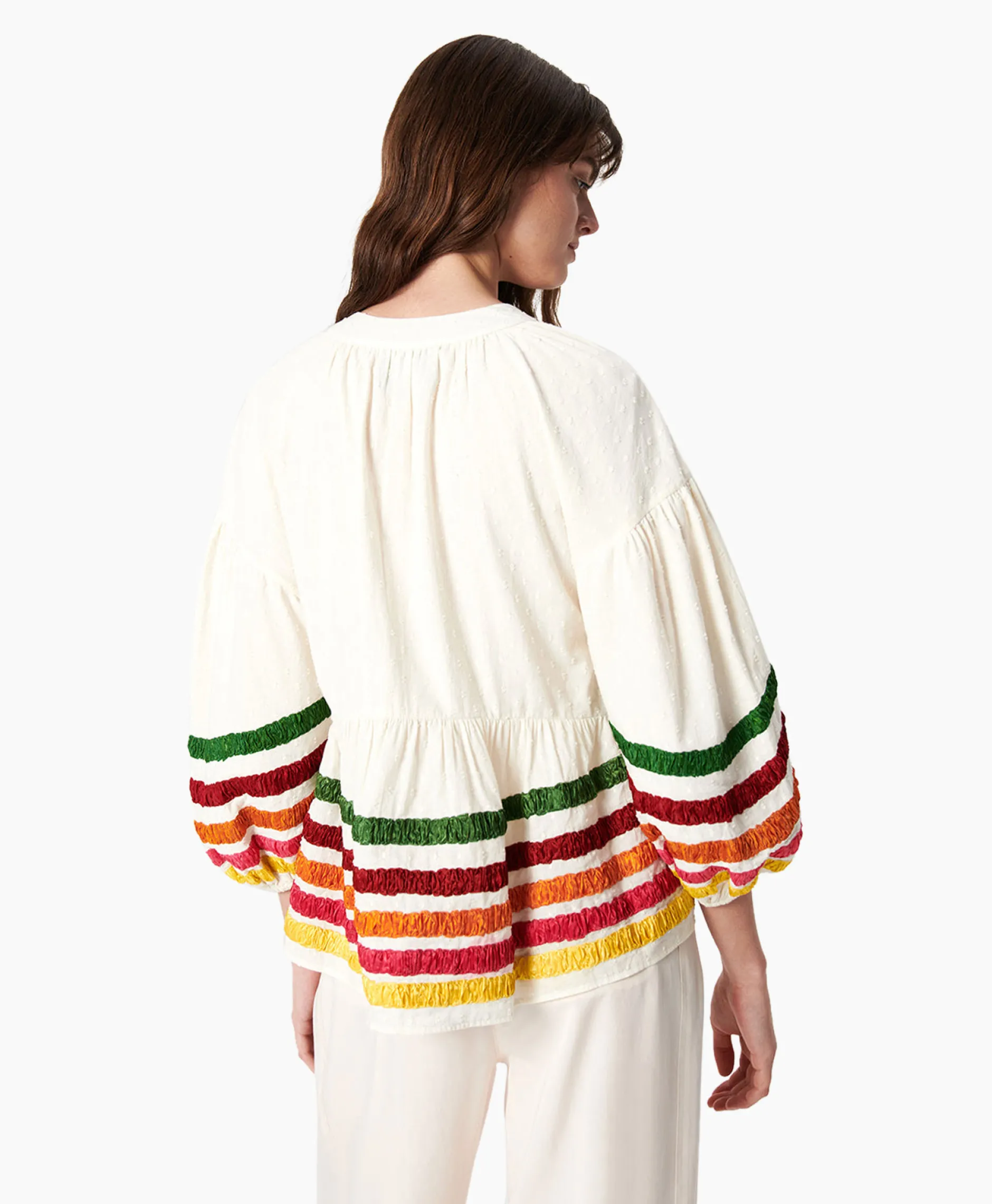 Dames Chufy Blouses*Blouse Liberty Embroidered Off White