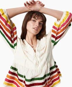 Dames Chufy Blouses*Blouse Liberty Embroidered Off White