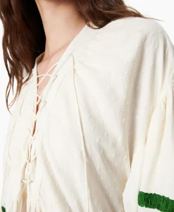 Dames Chufy Blouses*Blouse Liberty Embroidered Off White
