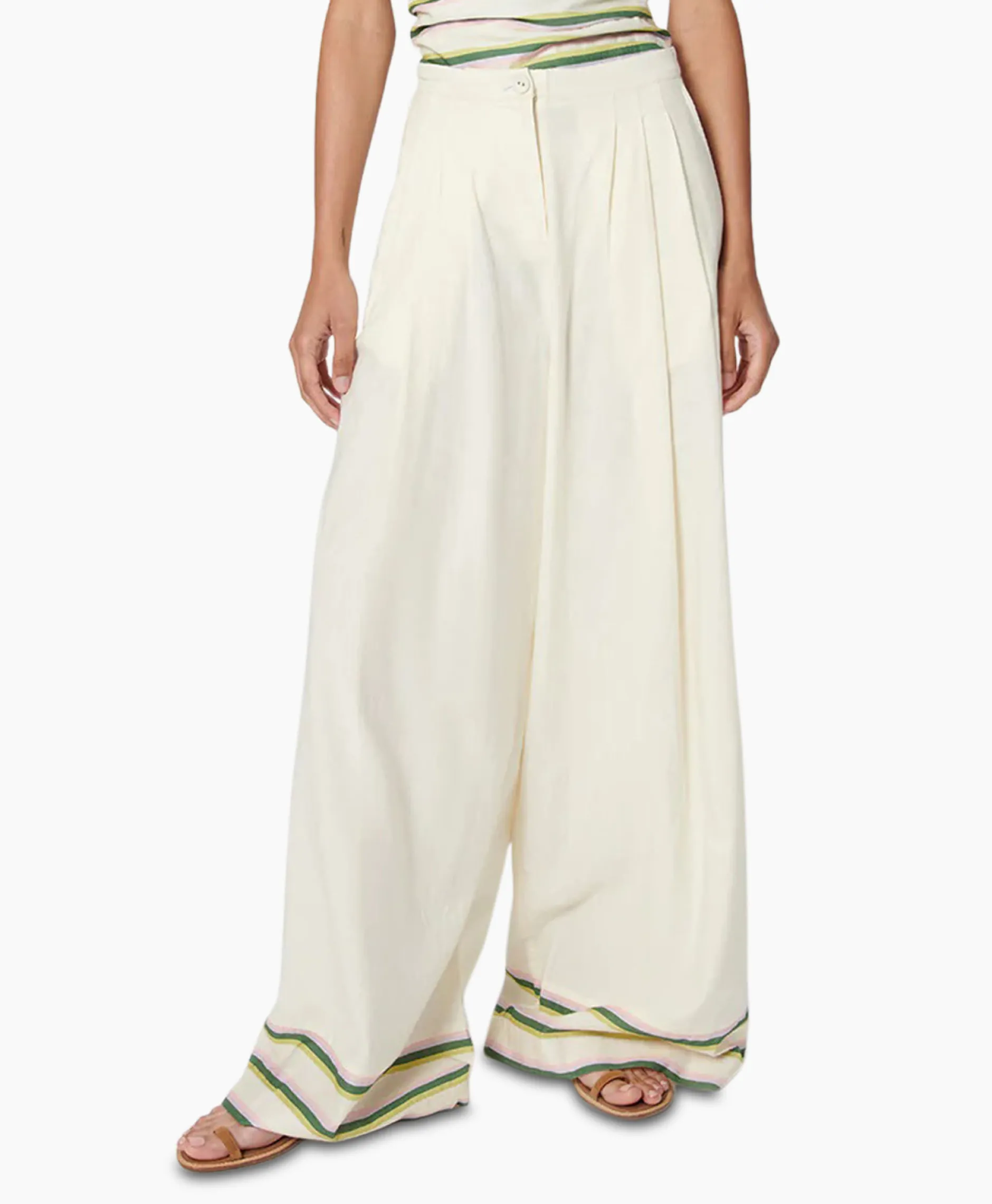 Dames Chufy Broeken*Pantalon Okra Ecru