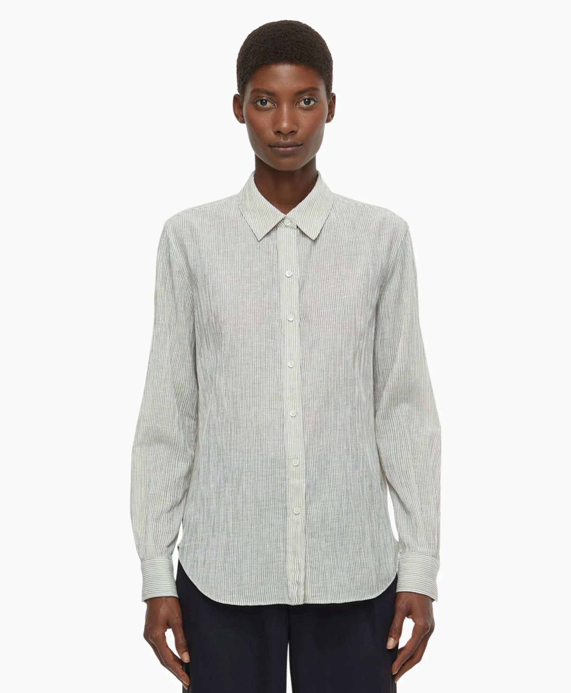 Dames Closed Blouses*Blouse Long Sleeve Ecru