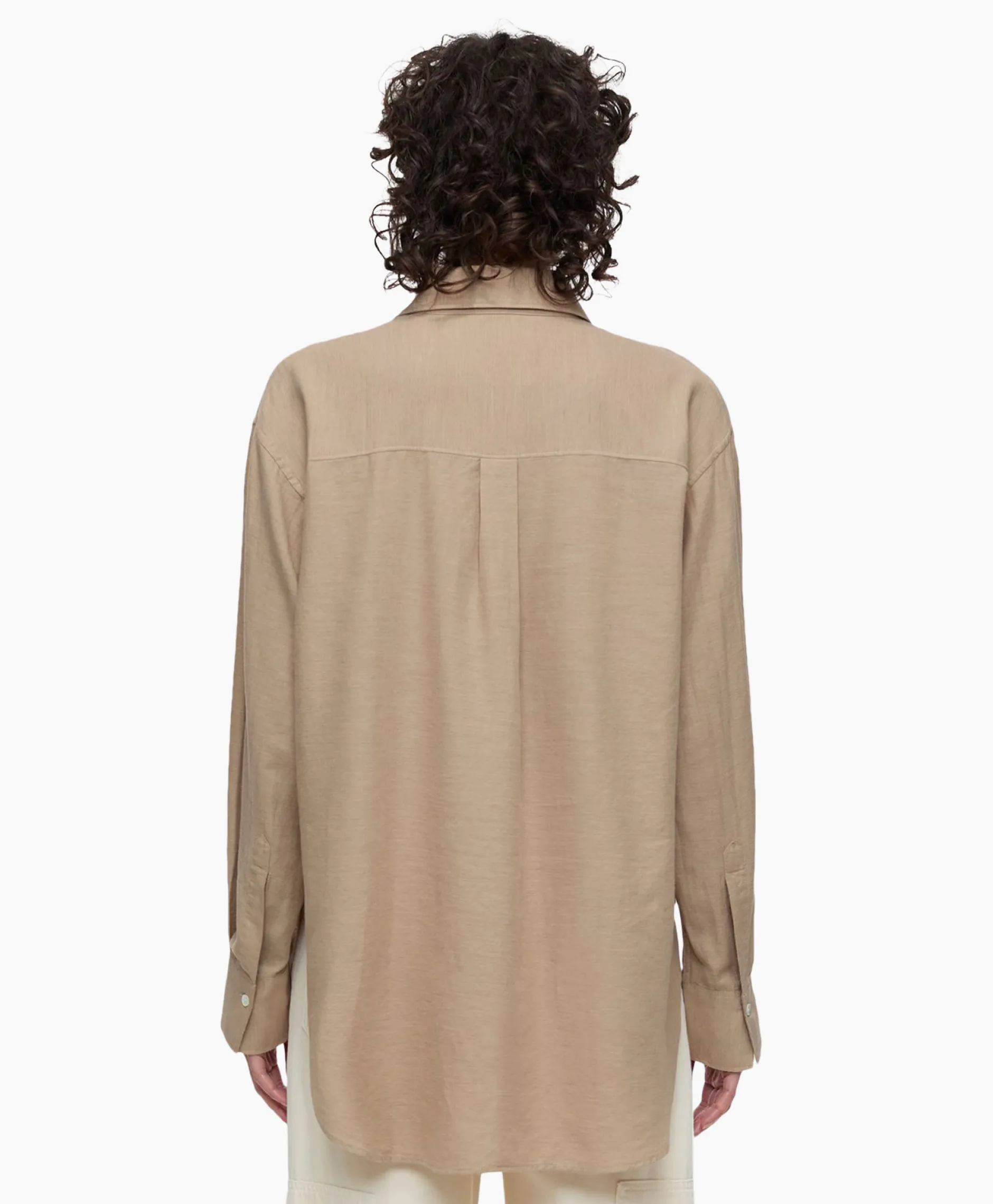 Dames Closed Blouses*Blouse Shirt With Pocket Grijs