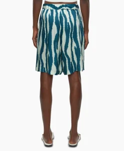 Dames Closed Broeken*Korte Broek Drawstring Blauw