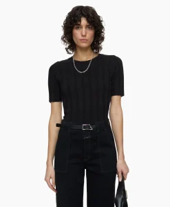 Dames Closed T-Shirts & Tops*Top Crew Neck Short Sleeve Zwart