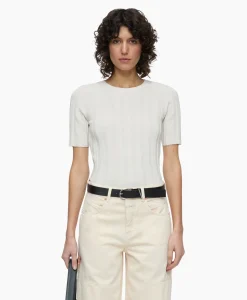 Dames Closed T-Shirts & Tops*Top Crew Neck Short Sleeve Ecru