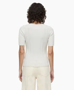 Dames Closed T-Shirts & Tops*Top Crew Neck Short Sleeve Ecru