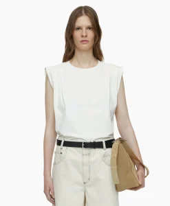 Dames Closed T-Shirts & Tops*Top Pleated Sleeveless Off White