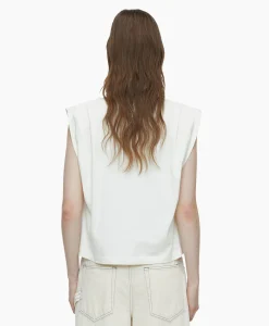 Dames Closed T-Shirts & Tops*Top Pleated Sleeveless Off White