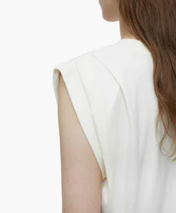Dames Closed T-Shirts & Tops*Top Pleated Sleeveless Off White