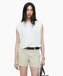 Dames Closed T-Shirts & Tops*Top Pleated Sleeveless Ecru