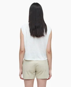 Dames Closed T-Shirts & Tops*Top Pleated Sleeveless Ecru