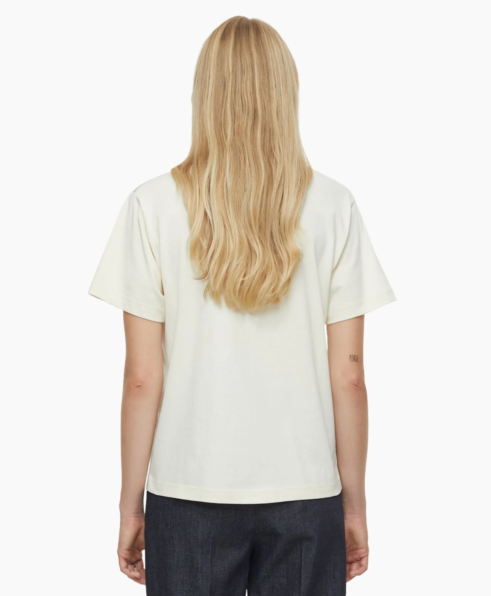 Dames Closed T-Shirts & Tops*T-Shirt Korte Mouw Basic Ecru