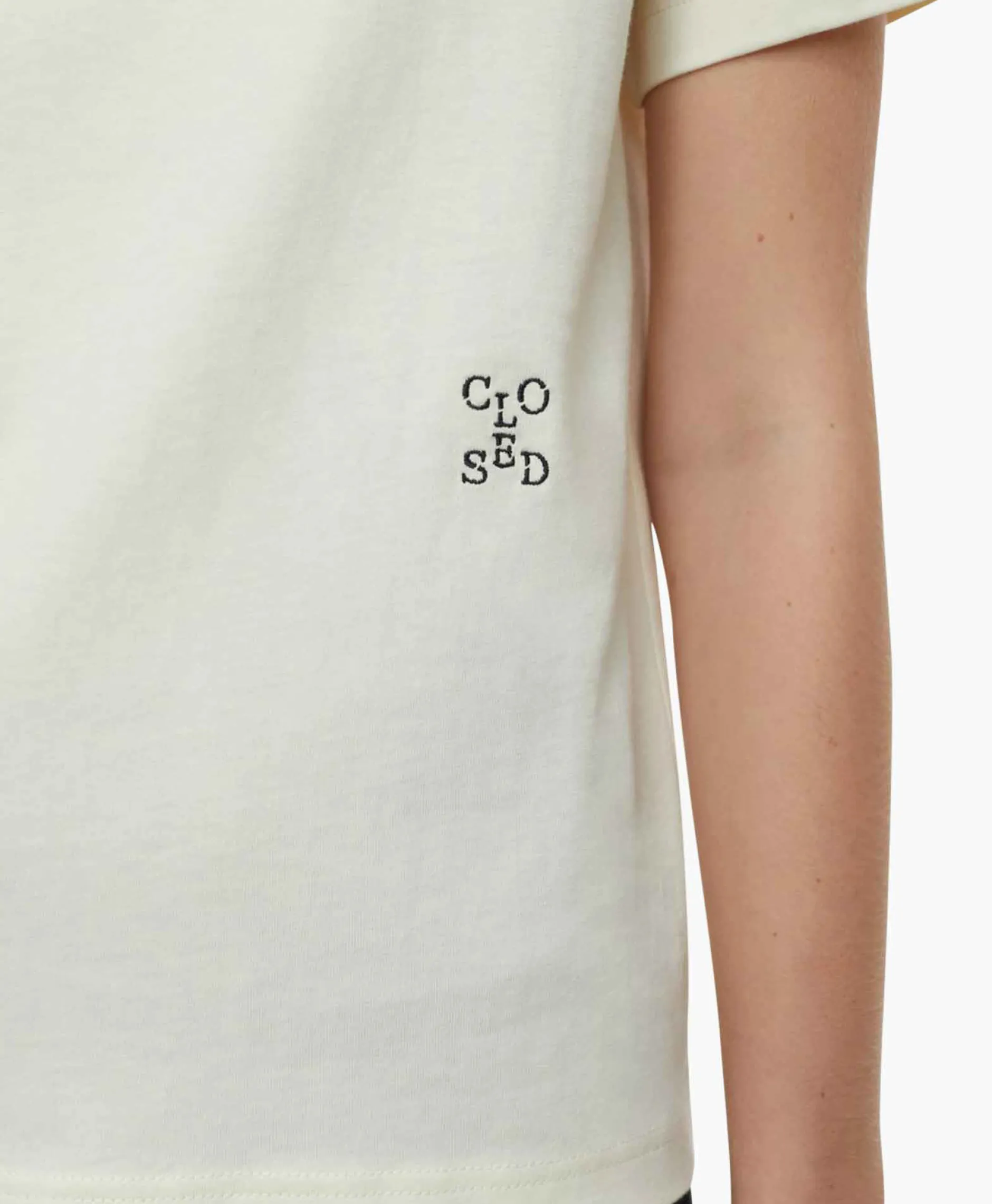 Dames Closed T-Shirts & Tops*T-Shirt Korte Mouw Basic Ecru