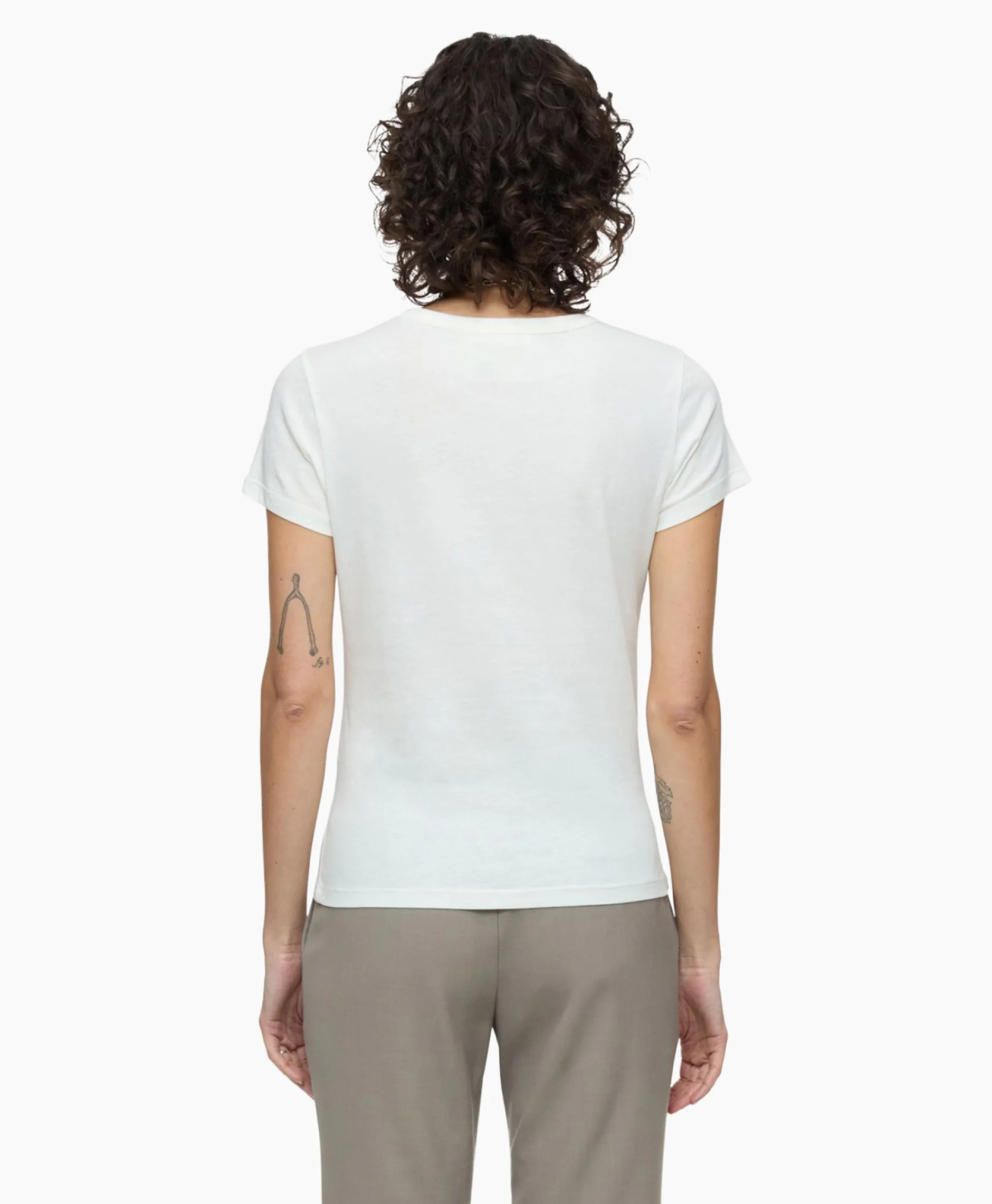 Dames Closed T-Shirts & Tops*T-Shirt Korte Mouw Crew Neck Short Sleeve Ecru