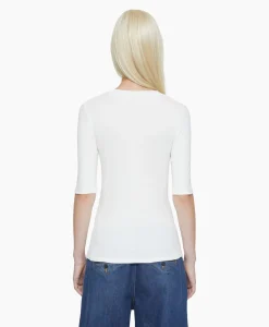 Dames Closed T-Shirts & Tops*T-Shirt Korte Mouw Crewneck Short Sleeve Off White