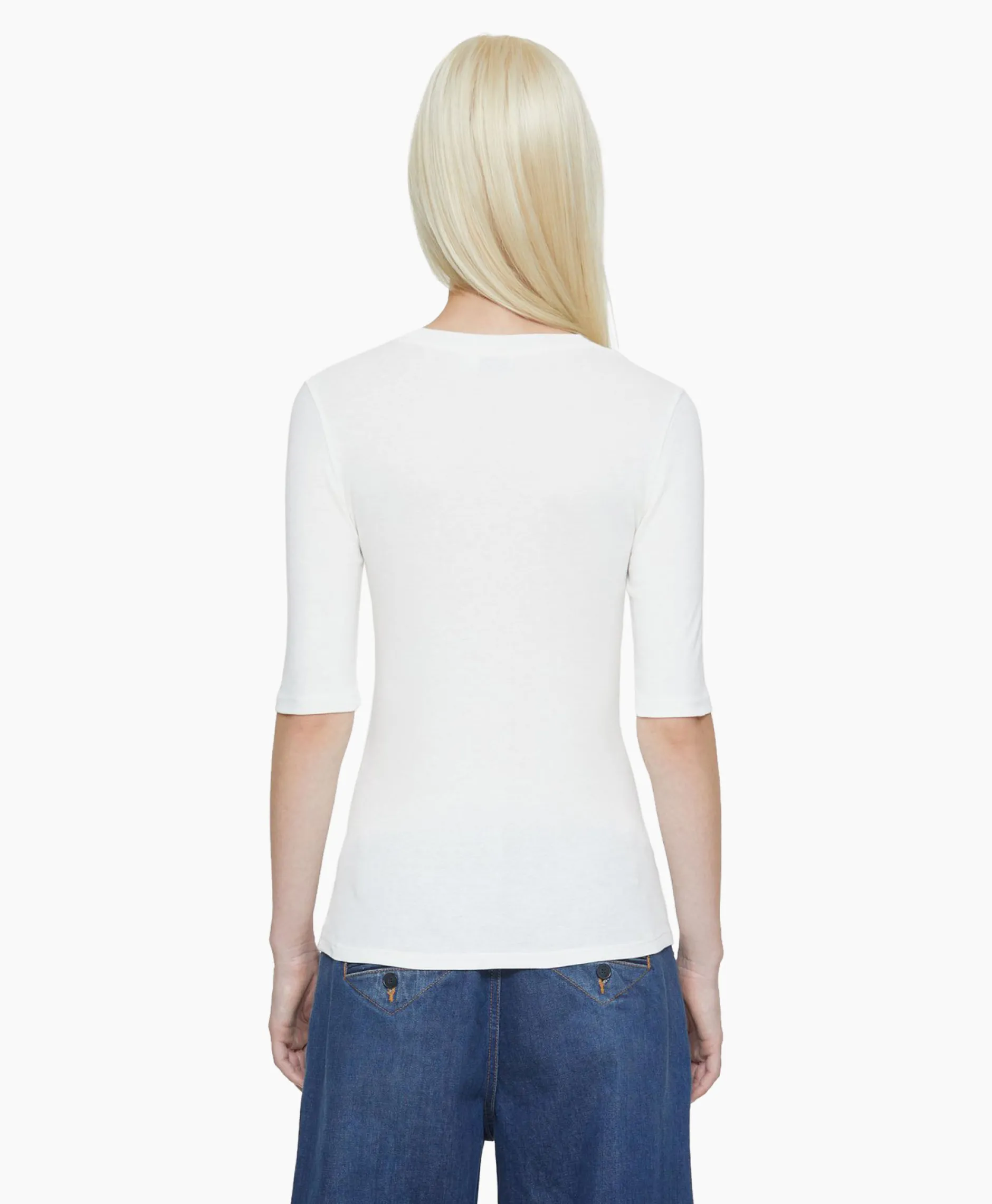 Dames Closed T-Shirts & Tops*T-Shirt Korte Mouw Crewneck Short Sleeve Off White