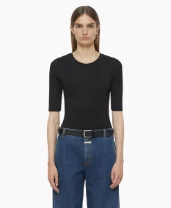 Dames Closed T-Shirts & Tops*T-Shirt Korte Mouw Crewneck Short Sleeve Zwart