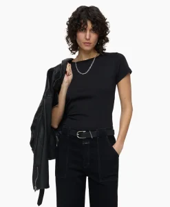 Dames Closed T-Shirts & Tops*T-Shirt Korte Mouw Crew Neck Short Sleeve Zwart