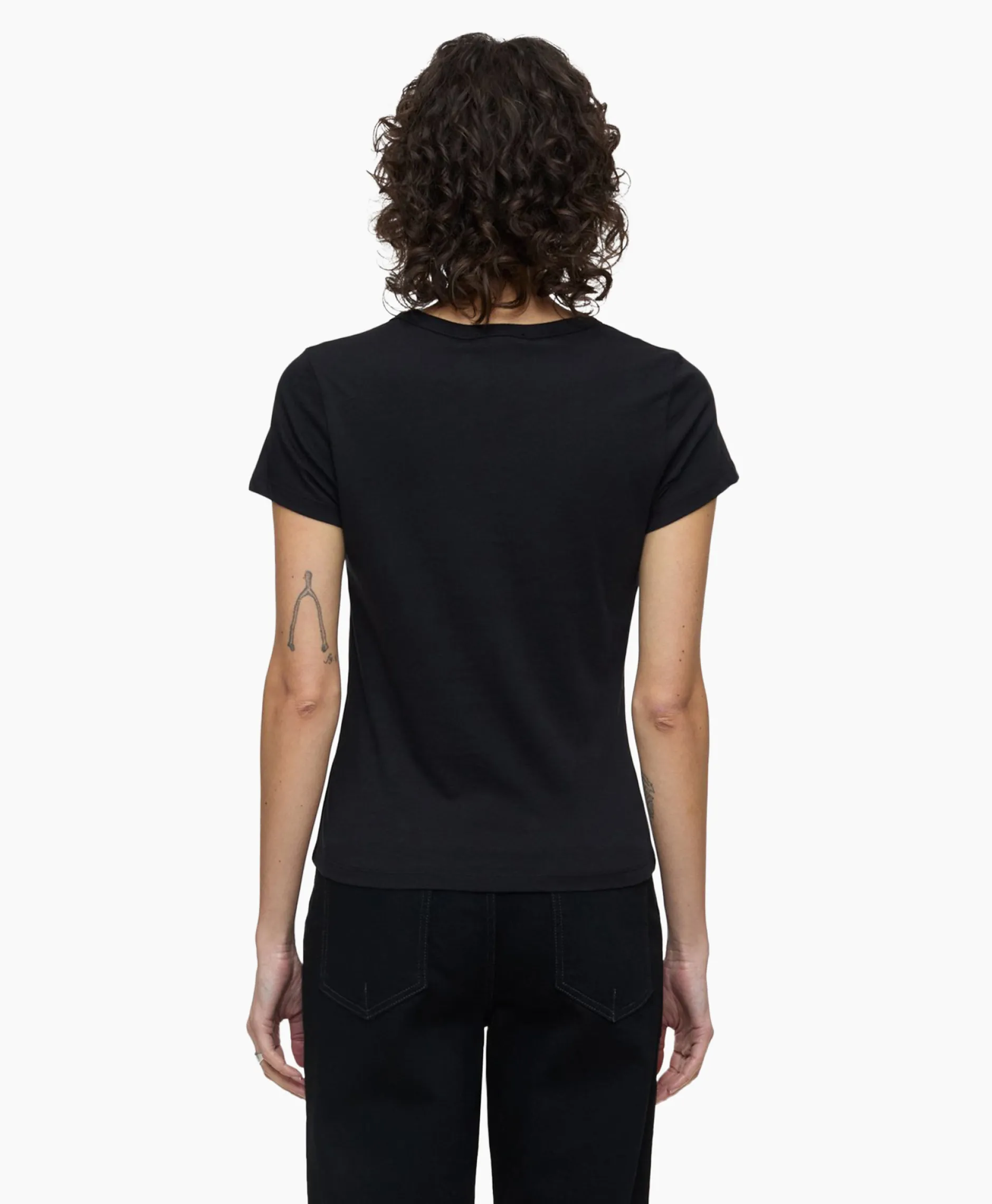 Dames Closed T-Shirts & Tops*T-Shirt Korte Mouw Crew Neck Short Sleeve Zwart