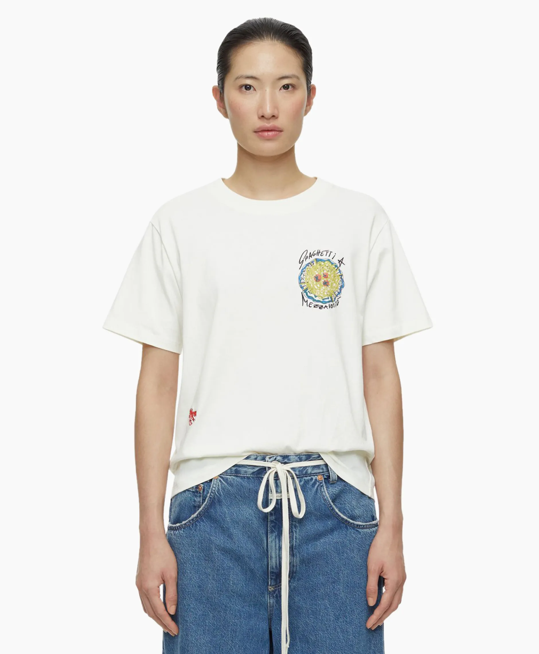 Dames Closed T-Shirts & Tops*T-Shirt Korte Mouw Printed Ecru