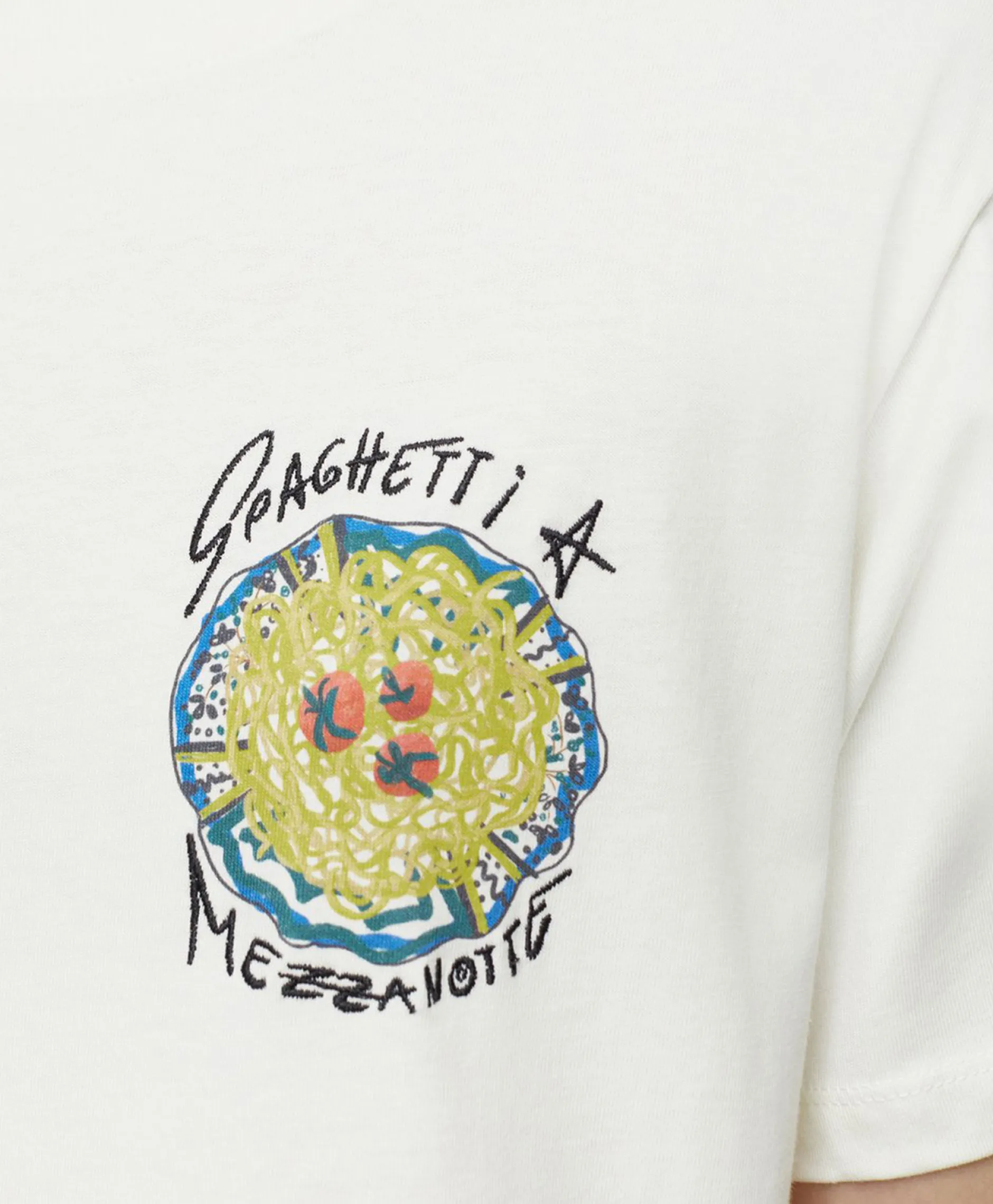 Dames Closed T-Shirts & Tops*T-Shirt Korte Mouw Printed Ecru