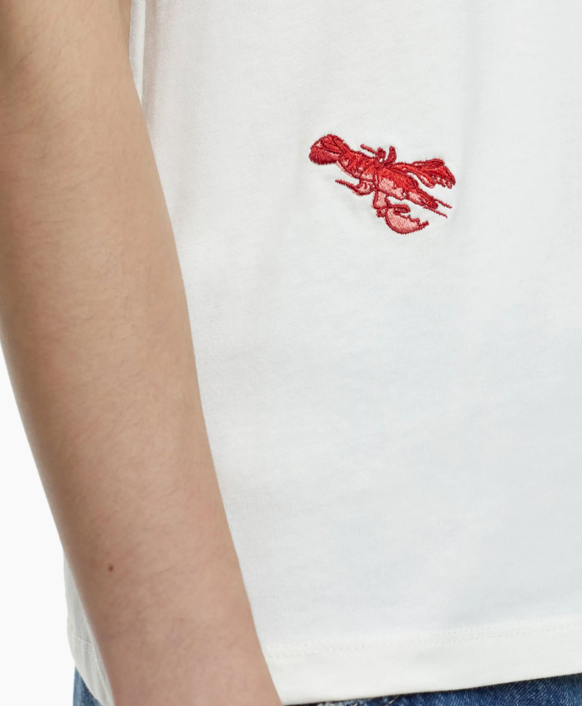 Dames Closed T-Shirts & Tops*T-Shirt Korte Mouw Printed Ecru