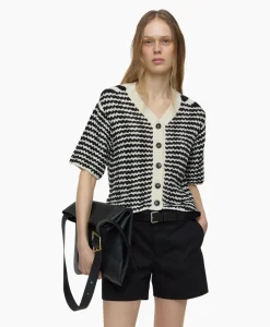 Dames Closed Vesten*Vest V Short Sleeve Zwart