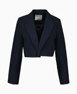 Dames Co'couture Blazers*Co'Couture Blazer Vola Crop Donker Blauw