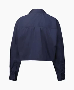 Dames Co'couture Blouses*Co'Couture Blouse Cotton Crisp Crop Donker Blauw