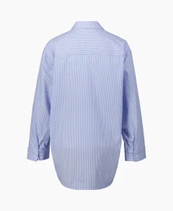 Dames Co'couture Blouses*Co'Couture Blouse Double Cuff Stripe Licht Blauw