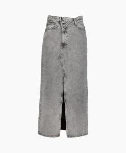 Dames Co'couture Rokken*Co'Couture Midi Rok Vika Asym Slit Grijs