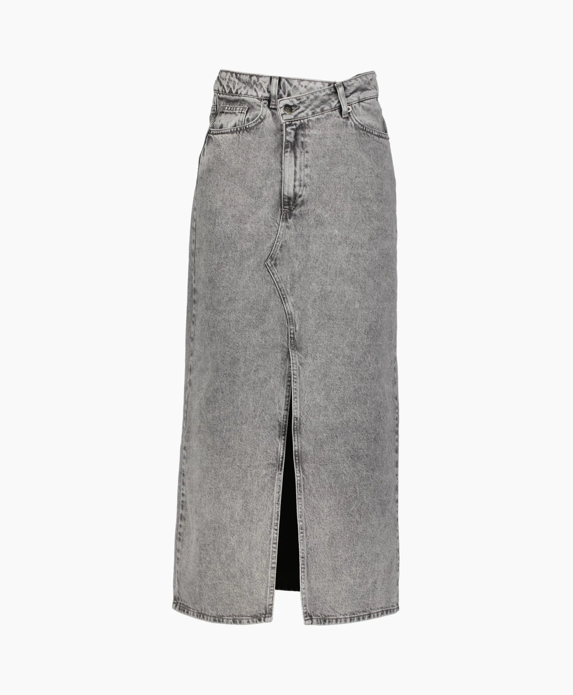 Dames Co'couture Rokken*Co'Couture Midi Rok Vika Asym Slit Grijs