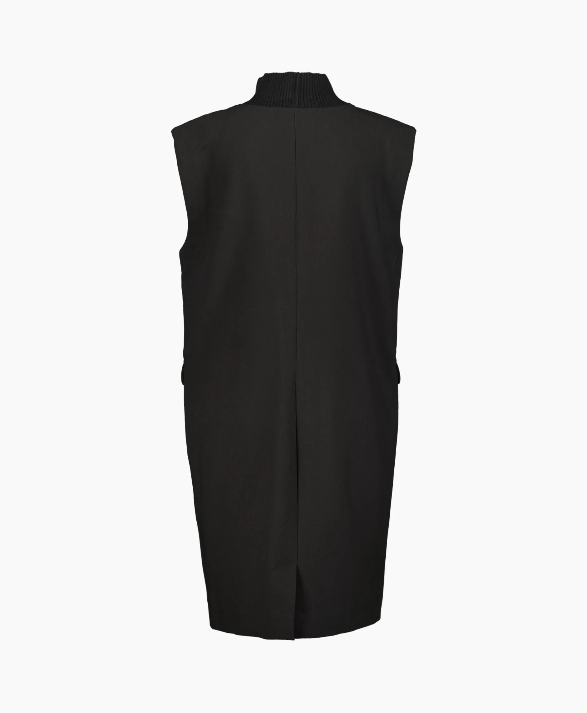 Dames Co'couture Jurken*Co'Couture Mini Jurk Volacc Rib Turtleneck Zwart